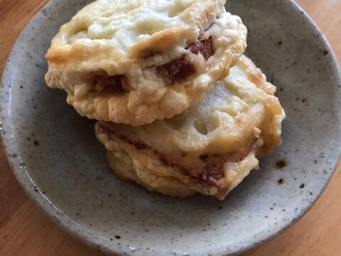 レンコンのスパム挟み揚げ